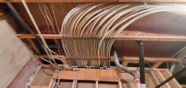 Water lines running through a home