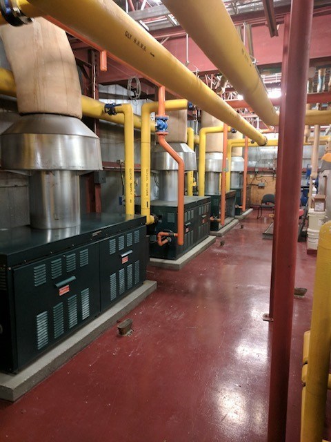 Bank of commercial boilers